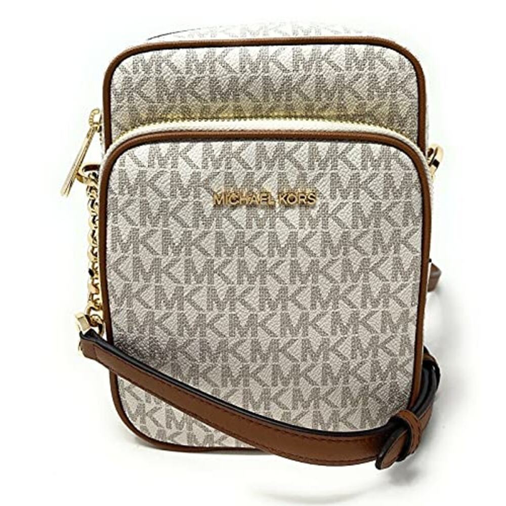 NWT Michael Kors Jet Set Travel Medium Logo Crossbody Bag White